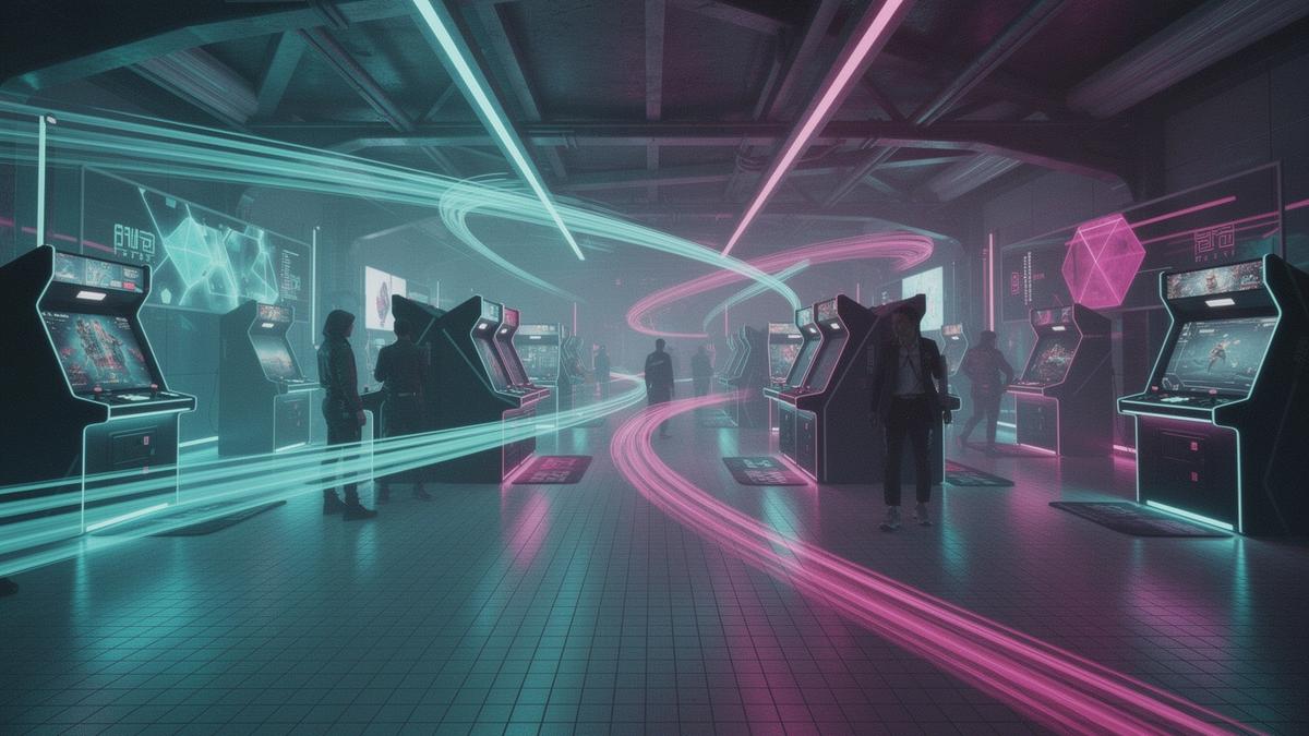 Neon Streak Week — glowing arcade neon lights with futuristic grid